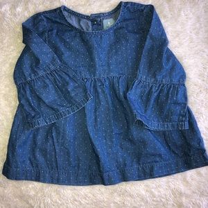 Denim Bell Sleeved Denim Shirt